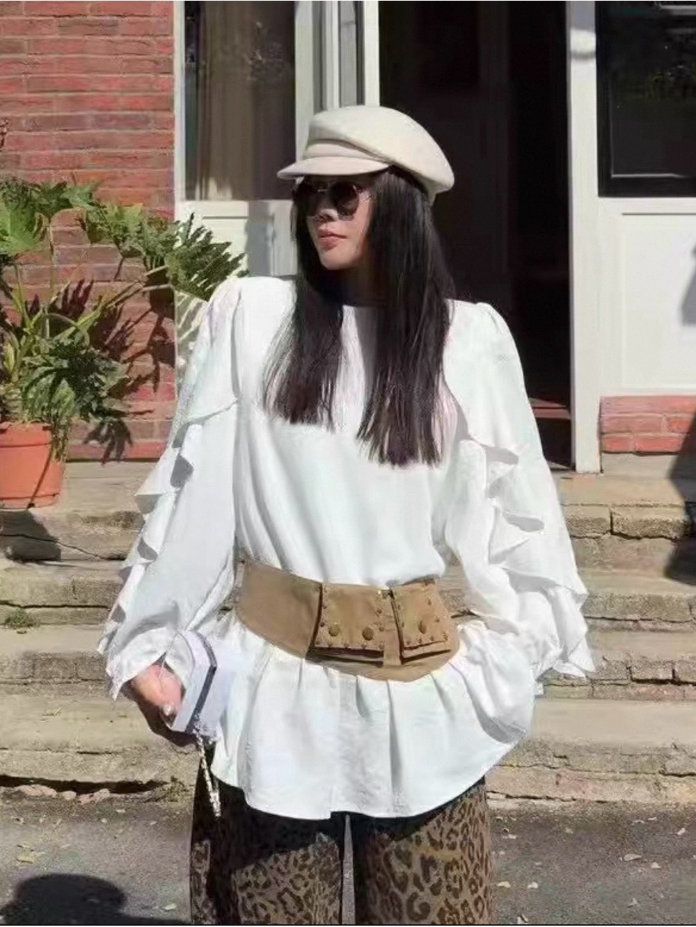 White Ruffle Sleeve Peasant Top - Effortless Feminine Style